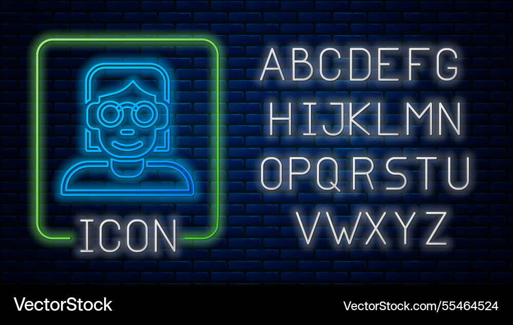 Glowing neon hacker or coder icon isolated Glowing neon hacker or coder icon isolated vector image