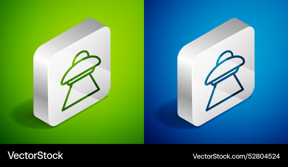 Isometric line ufo flying spaceship icon isolated Vector Image