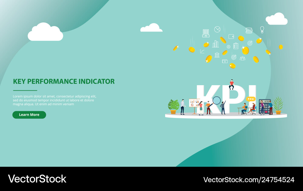 Kpi key performance indicator concept website Kpi key performance indicator concept website vector image