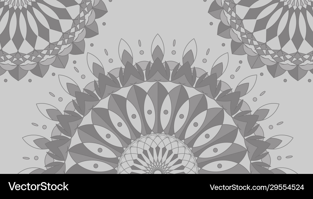 Mandala pattern design in gray color Mandala pattern design in gray color Vector Image