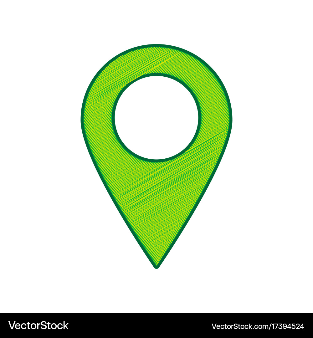 Mark pointer sign lemon scribble icon Vector Image