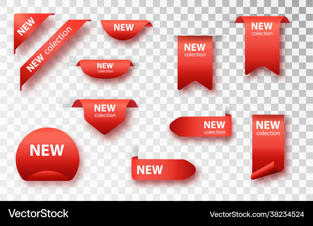 New Collection Tags & Labels Set Royalty Free Vector