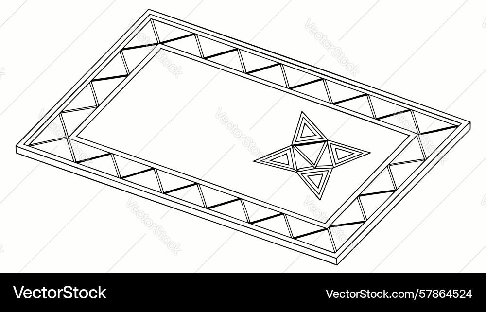 Ornate rectangular frame with star motif design Vector Image