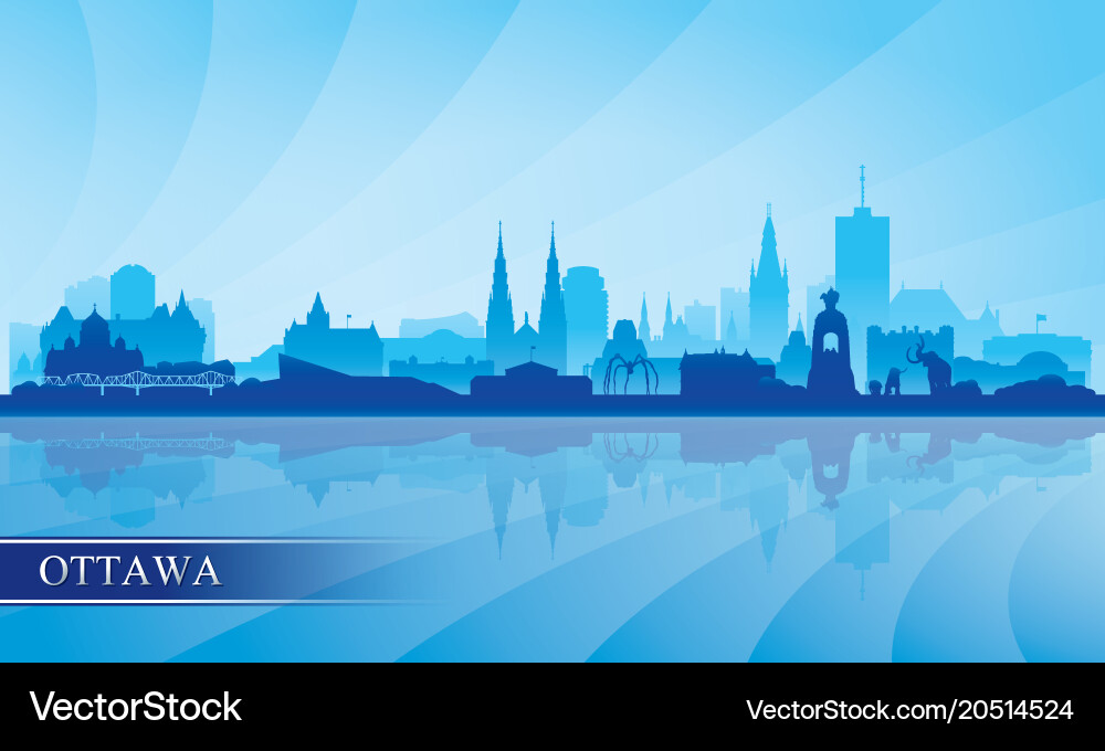 Ottawa city skyline silhouette background Vector Image