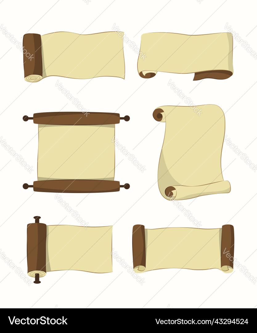 Paper scroll set vector image