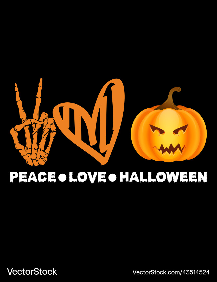 Peace love halloween vector image