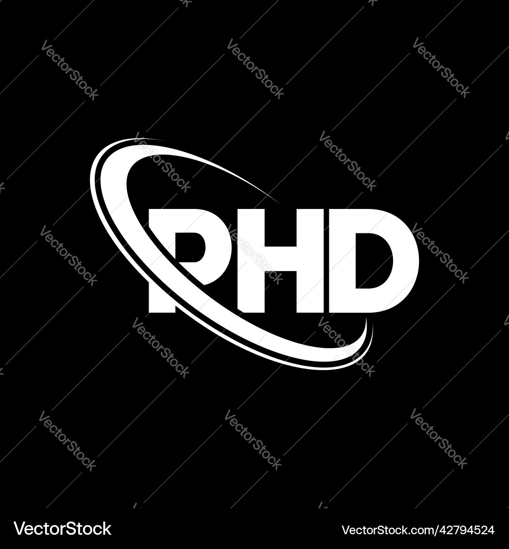 Phd Logo Buchstaben Design Phd Logo Buchstaben Design vektorbild