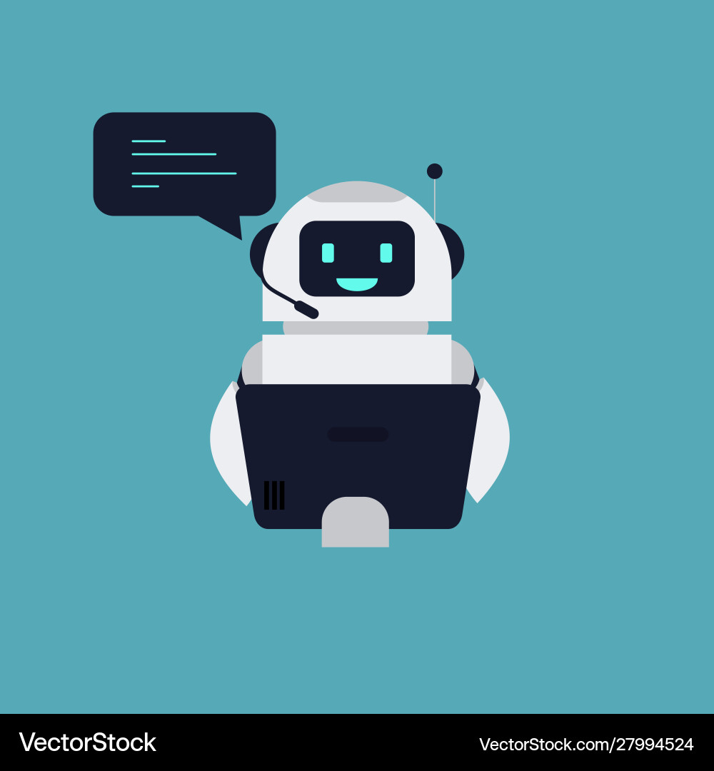 Robot Customer Support Mascot Vector Image