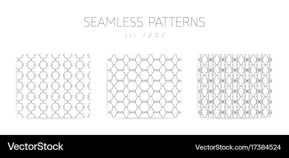 Seamless geometric patterns collection vector image