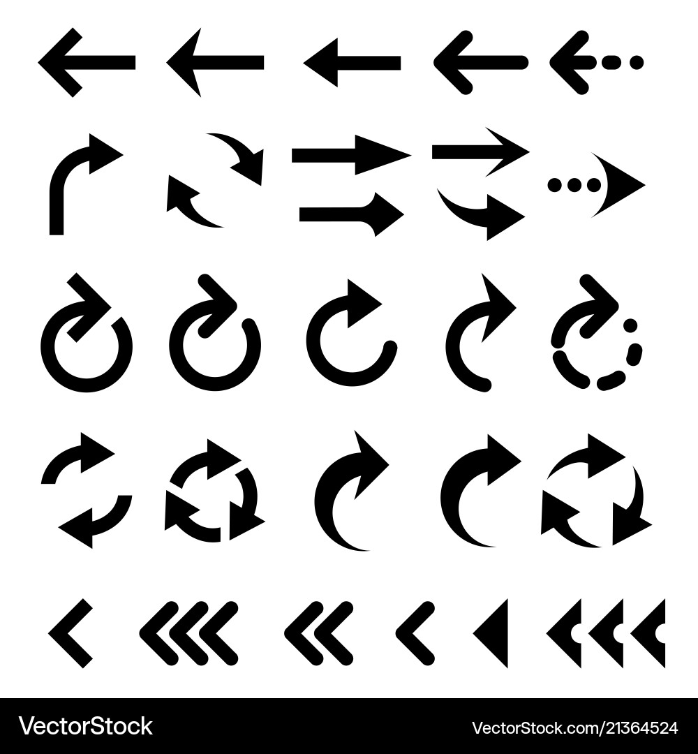 Set of arrow simple icons Set of arrow simple icons vector image