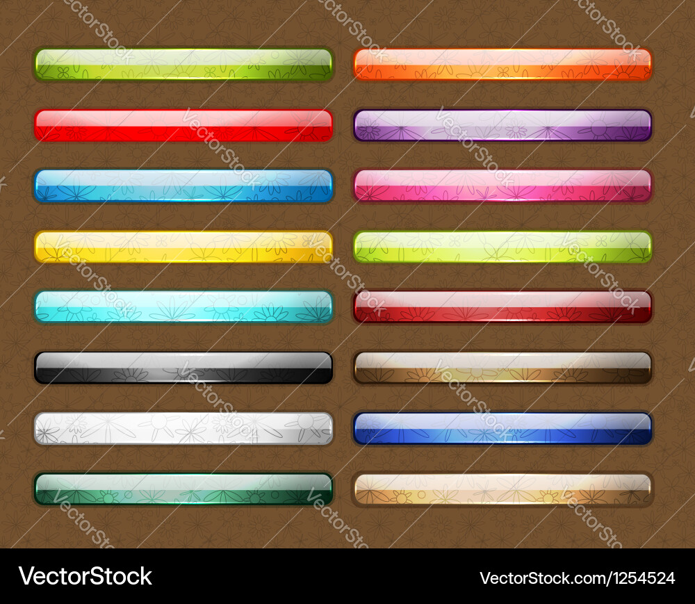 Set of glossy button icons for your design vector image
