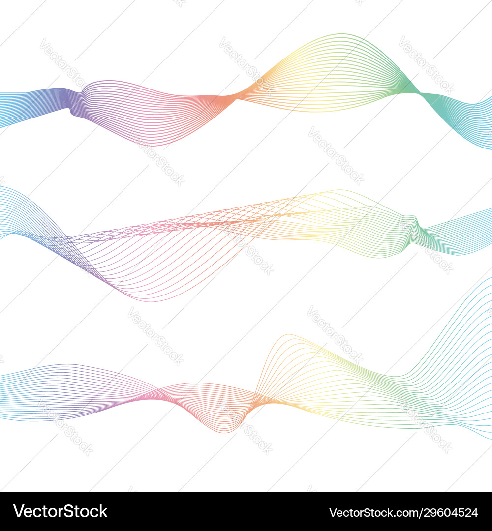 Set waves from many colored lines abstract Set waves from many colored lines abstract vector image