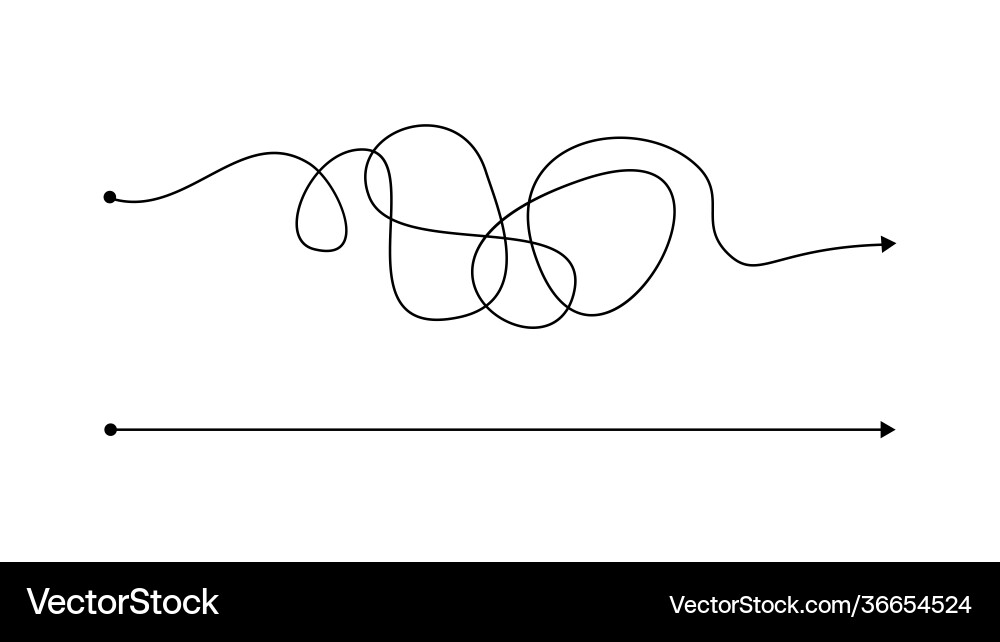 Simple right and complex wrong way Simple right and complex wrong way vector image