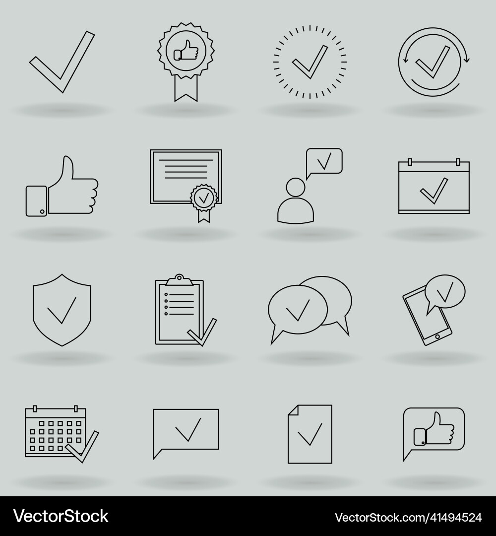 Simple set of approve related line icons contains Simple set of approve related line icons contains vector image