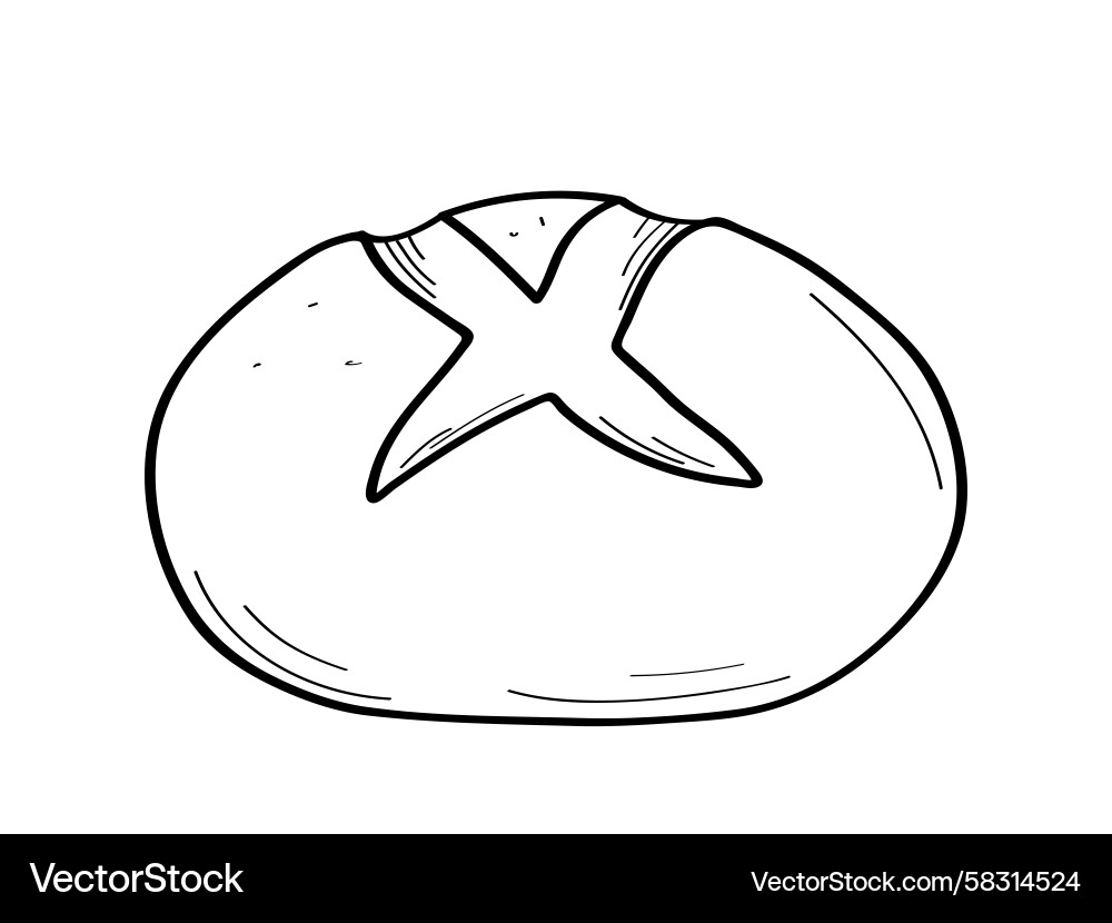 Sourdough Bread Slice with Cross Vector Image