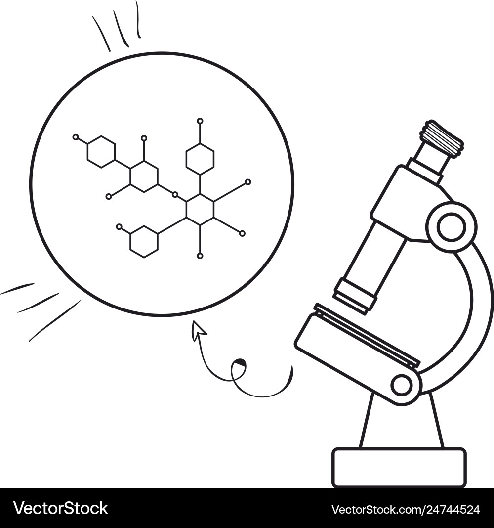 Structure molecular with microscope Structure molecular with microscope Vector Image