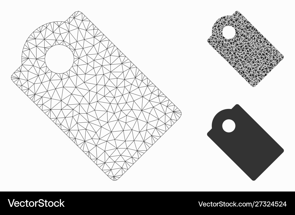Tag mesh network model and triangle mosaic Tag mesh network model and triangle mosaic vector image