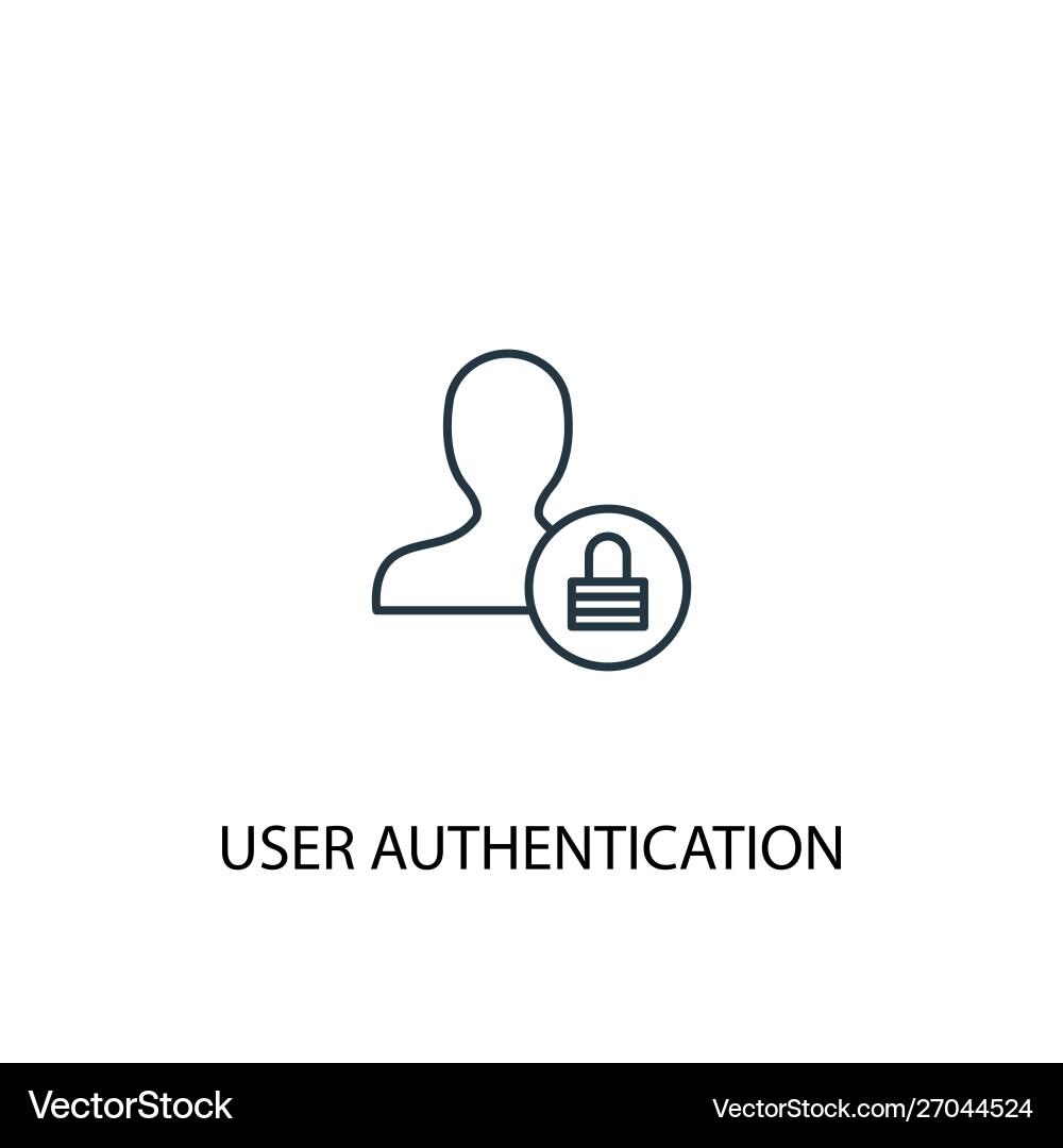 User authentication concept line icon simple vector image