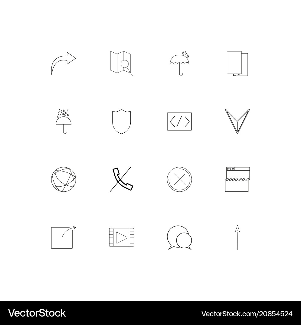Web linear thin icons set outlined simple Vector Image