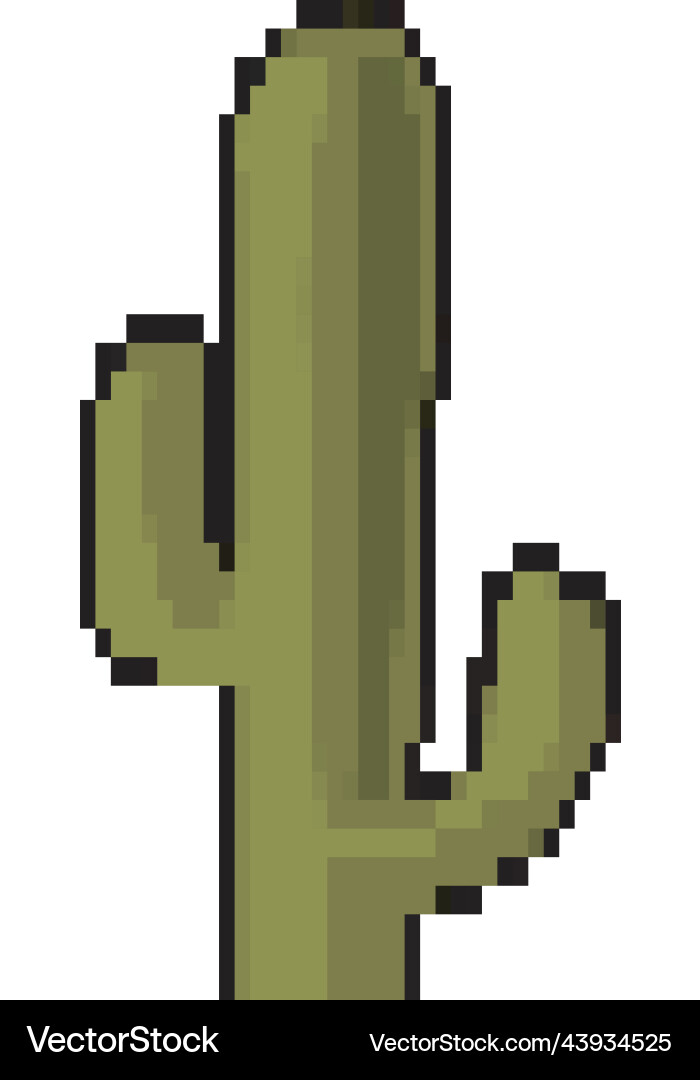 8-bits cactus design vector image