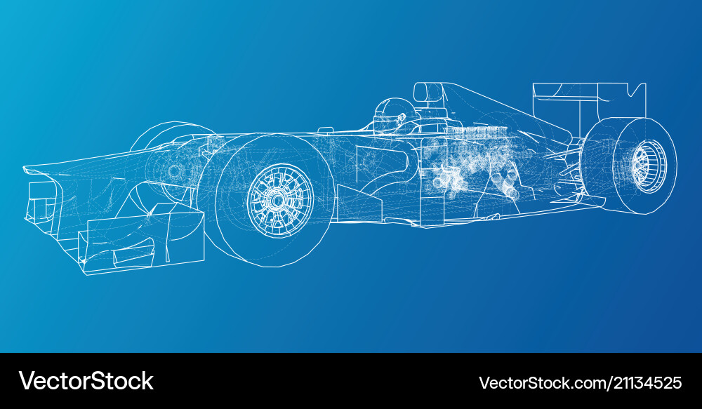 Abstract Speed Car Wireframe Vector Image