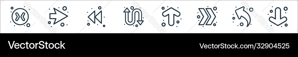 Arrows line icons linear set quality vector image