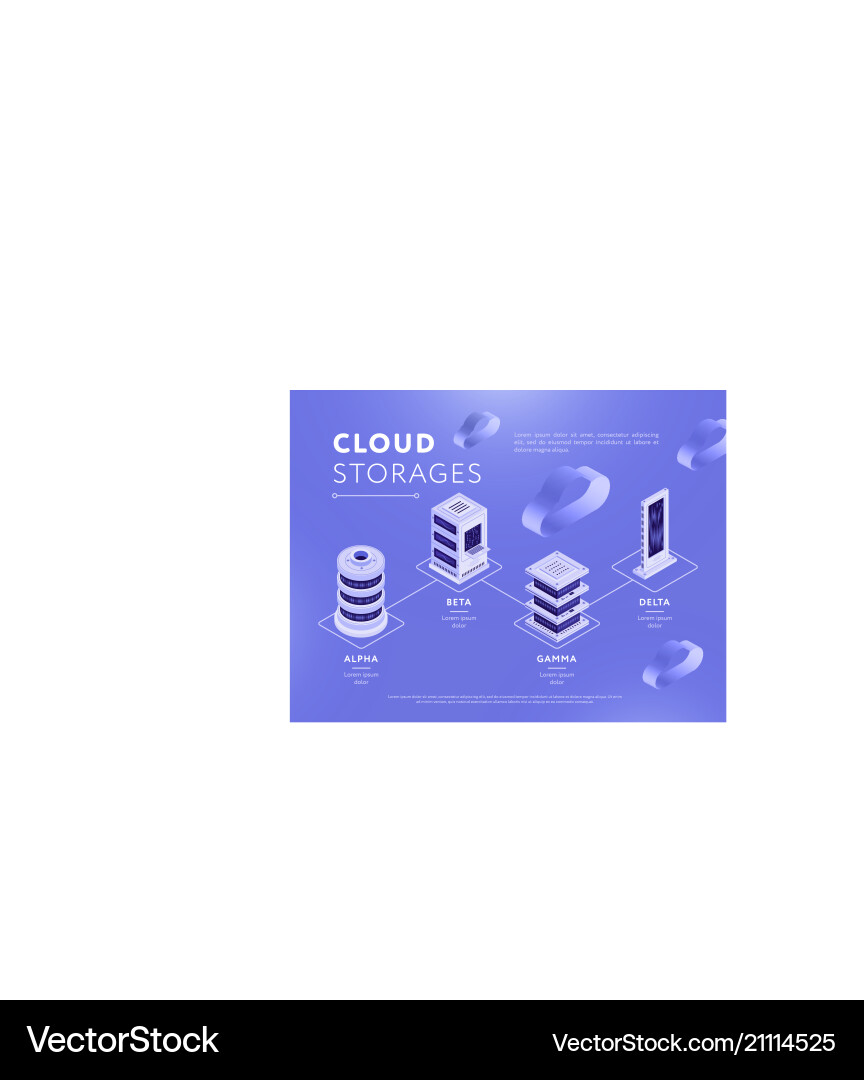 Connected databases with cloud storages Connected databases with cloud storages vector image