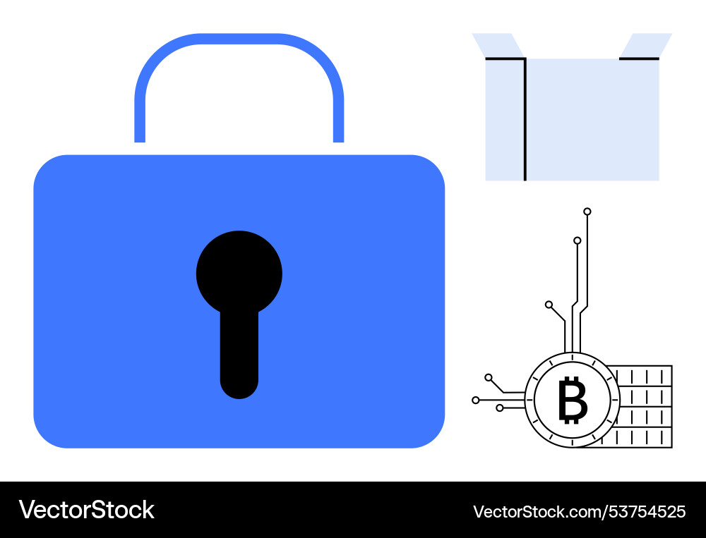 Cybersecurity blockchain and cryptocurrency Cybersecurity blockchain and cryptocurrency vector image