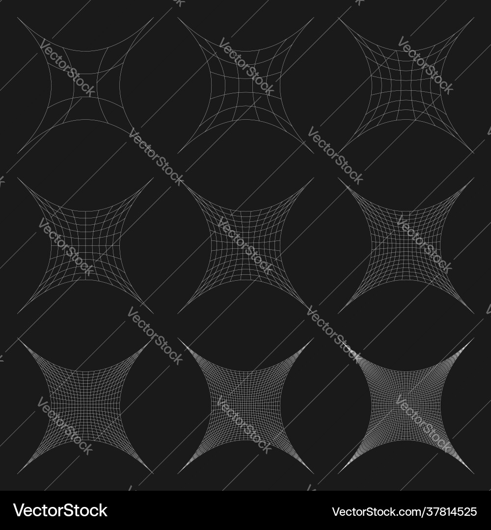 Grid mesh lattice grating with distort deform Vector Image