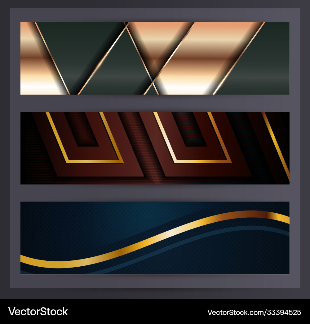 Horizontal banner set collection with various Vector Image