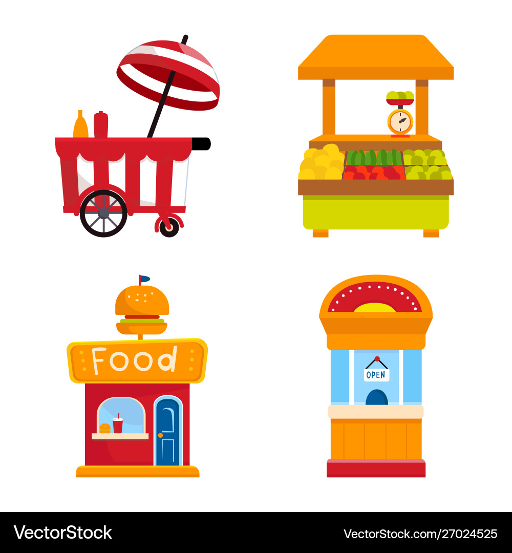Isolated object and booth icon set Isolated object and booth icon set vector image