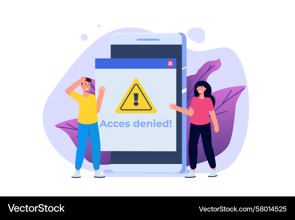Login Access Denied - Error Message vector image