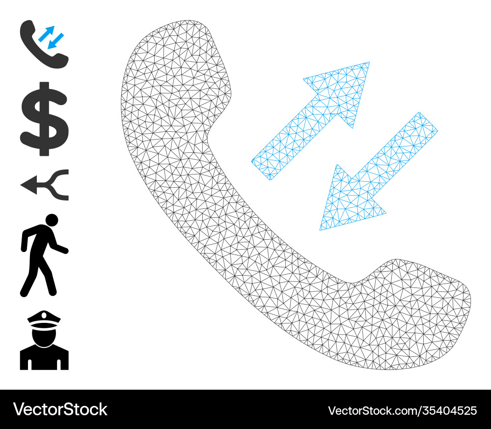 Polygonal net phone talking icon with simple Polygonal net phone talking icon with simple vector image