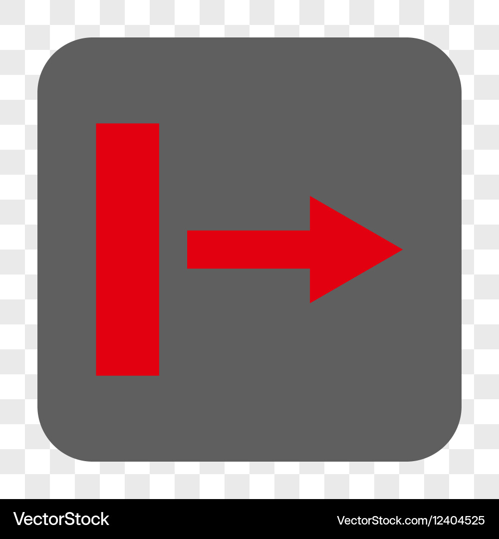 Pull right rounded square button vector image