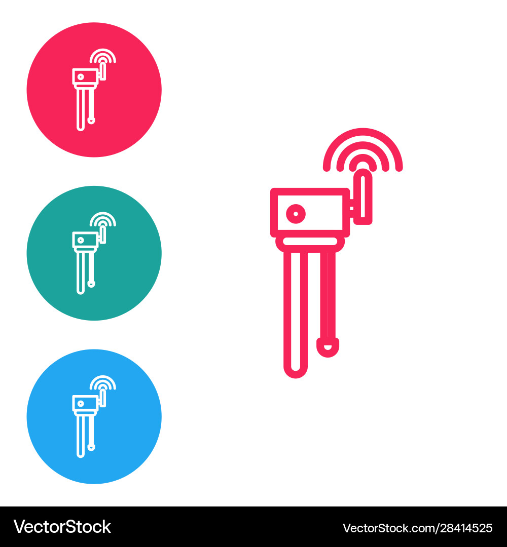 Red line router and wi-fi signal symbol icon Red line router and wi-fi signal symbol icon vector image