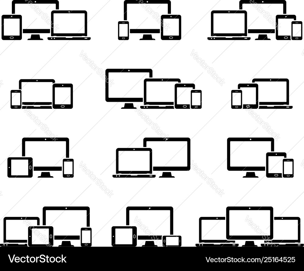 Responsive Mobile Device Icons vector image