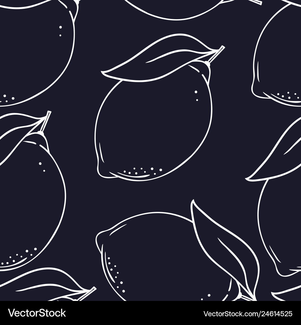 Seamless pattern of lemons with leaves Seamless pattern of lemons with leaves Vector Image