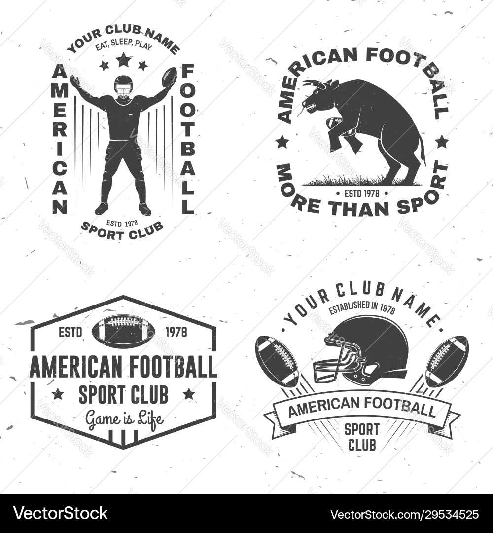 Set american football or rugby club badge Set american football or rugby club badge vector image