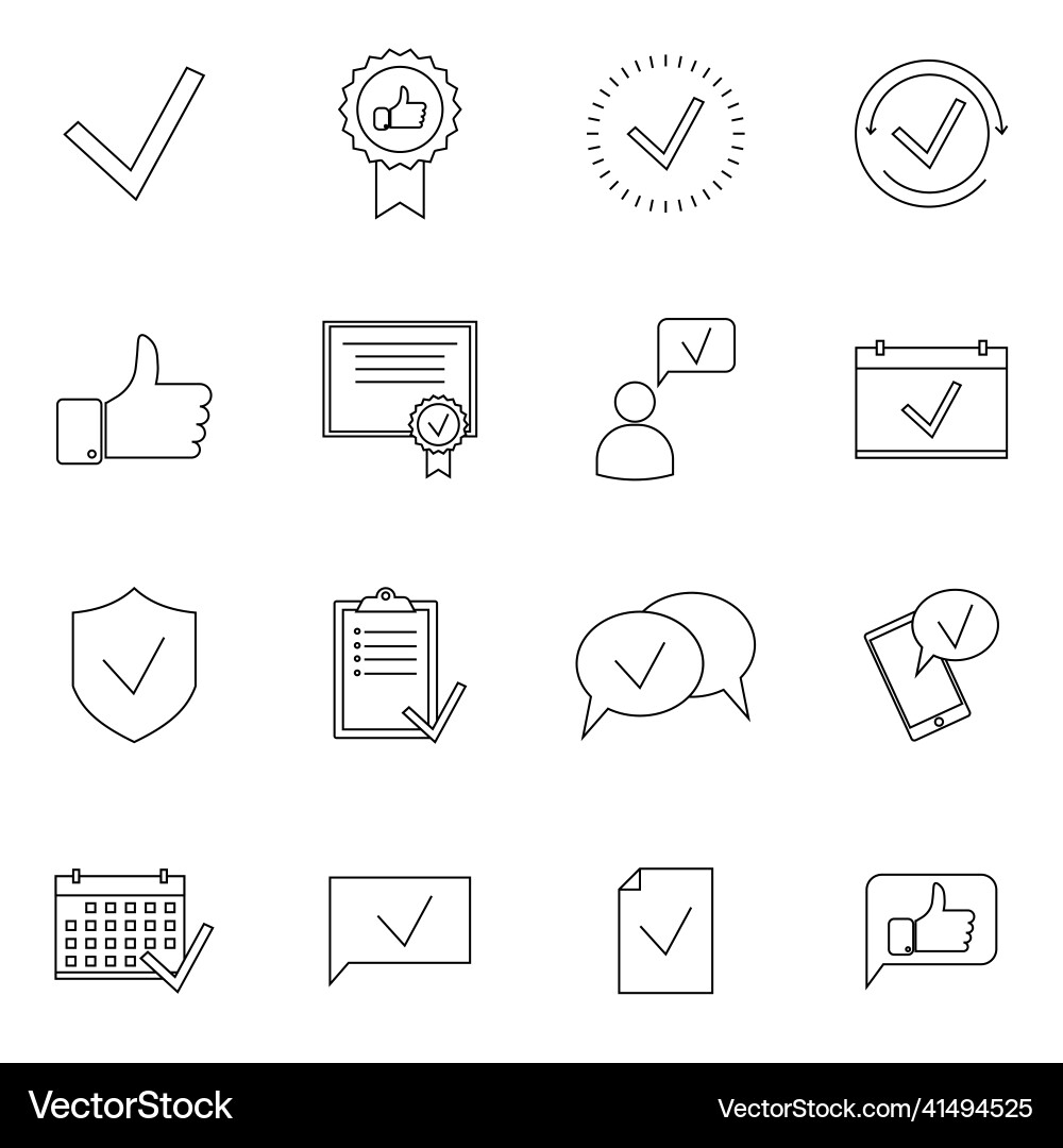 Simple set of approve related line icons contains Simple set of approve related line icons contains vector image