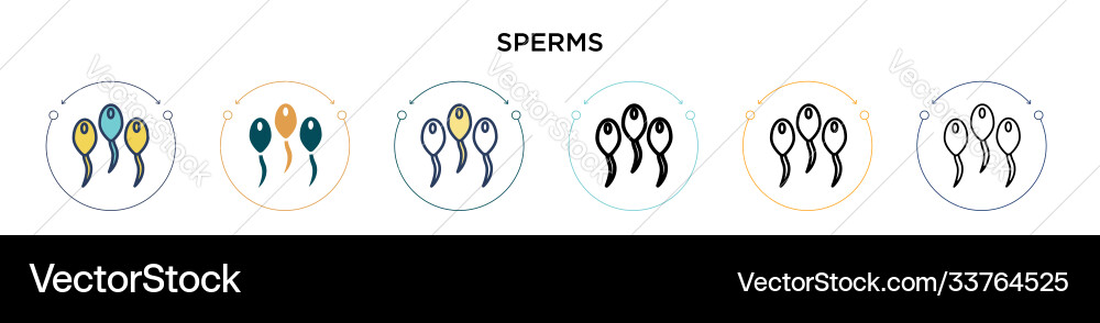 Sperms icon in filled thin line outline Sperms icon in filled thin line outline Vector Image