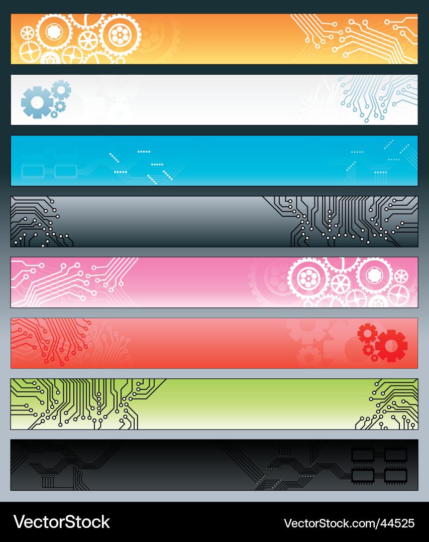 Technological Circuitry Banners Vector Image