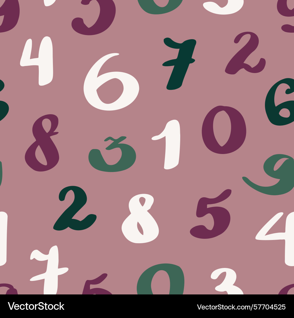 Vertical handwritten numbers seamless pattern Vertical handwritten numbers seamless pattern vector image