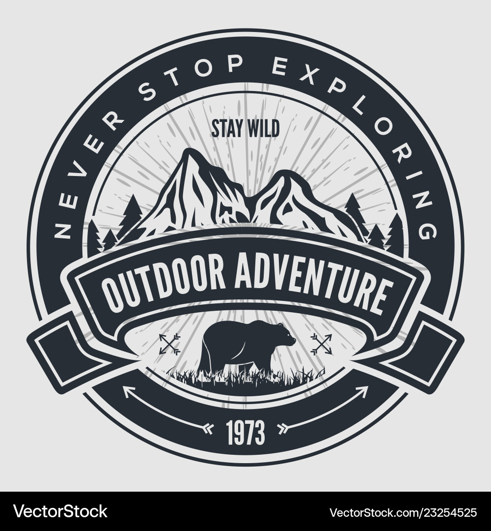 Vintage Outdoor Adventure Badge Vector Image