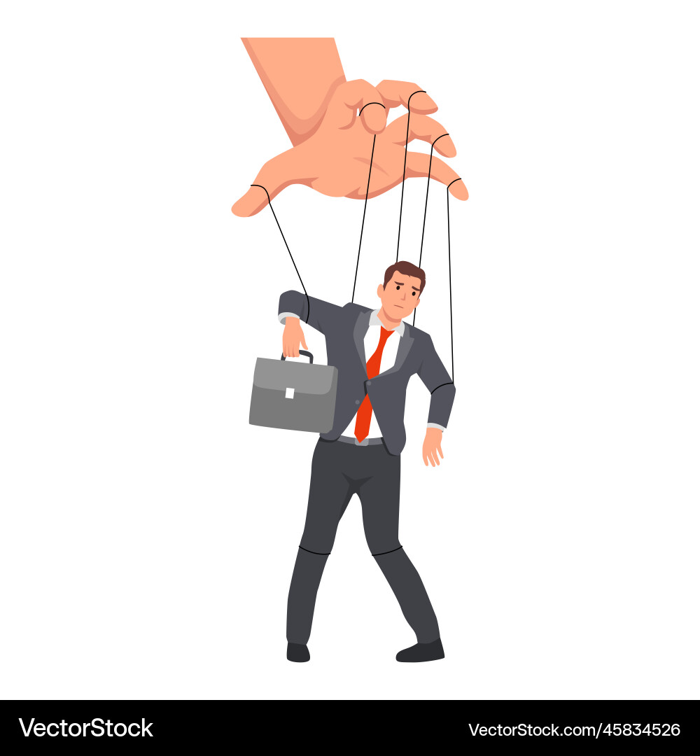 A puppet master controlling A puppet master controlling vector image