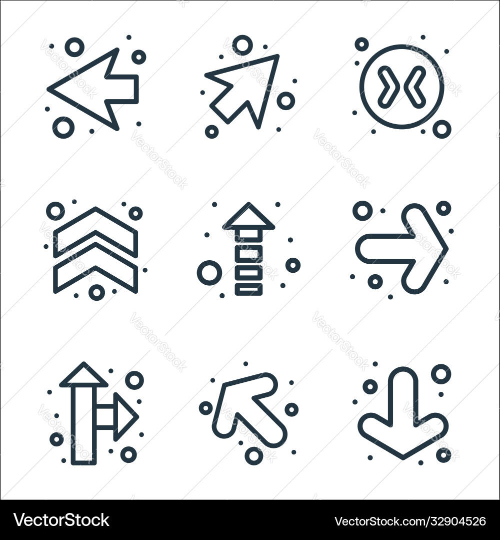 Arrows line icons linear set quality vector image