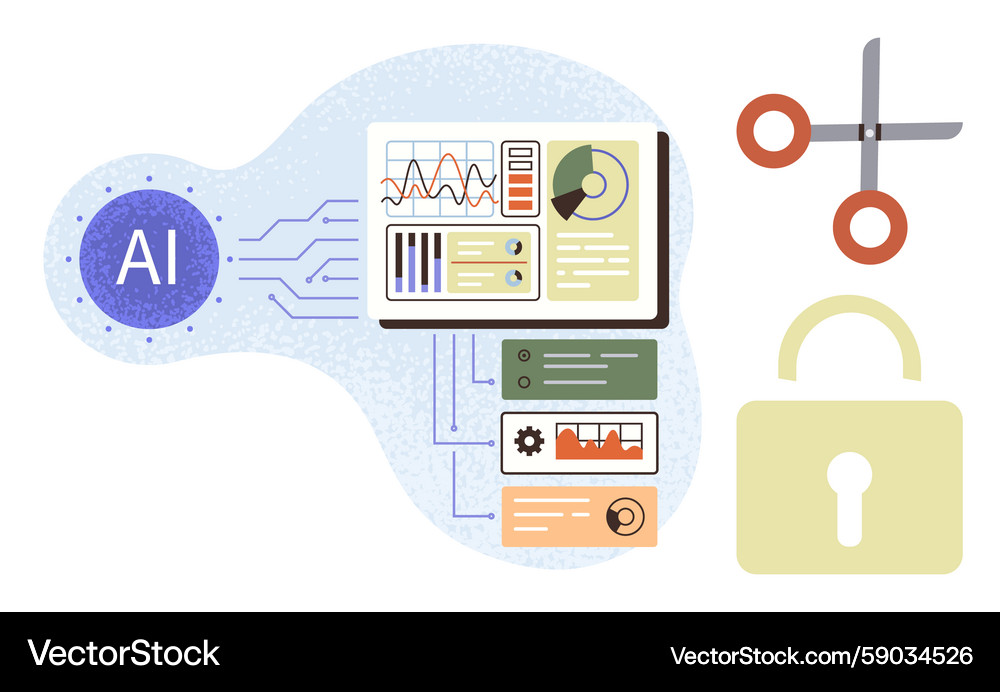 Artificial intelligence data analysis with Artificial intelligence data analysis with Vector Image