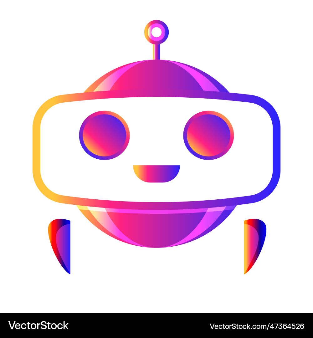 Chat bot robot colorful style isolated Chat bot robot colorful style isolated Vector Image