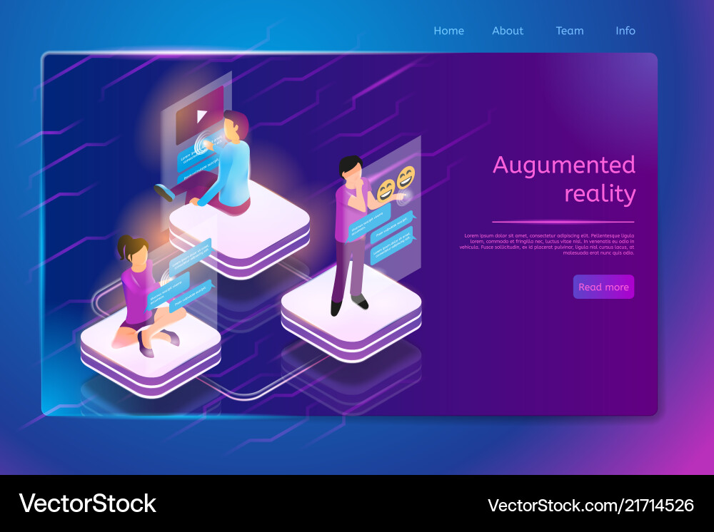 Communication with augmented reality web banner Communication with augmented reality web banner vector image