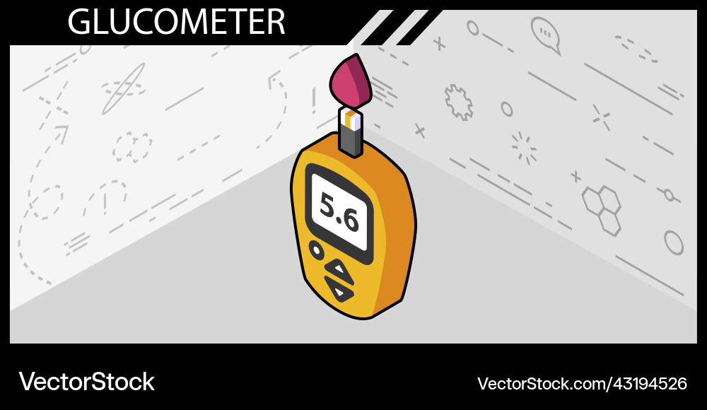 Glucometer isometric design icon web 3d colorful Glucometer isometric design icon web 3d colorful vector image