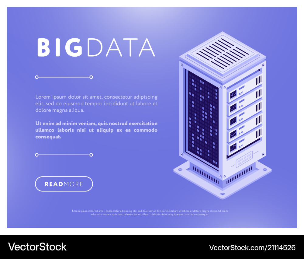 Isometric Database Network Server vector image